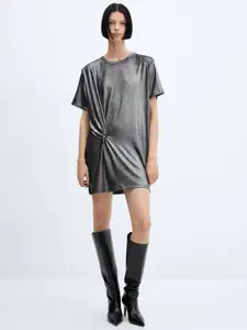 MANGO Front Knot Shift  Mini Dress