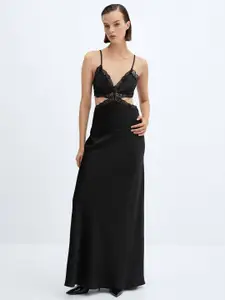 MANGO Satin Slip Dress With Slit