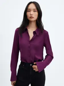 MANGO Spread Collar Casual Shirt