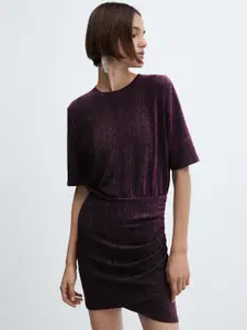 MANGO Shimmery Sheath Mini Dress