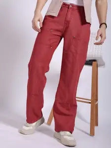 The Indian Garage Co Men Red Relaxed Fit Jeans