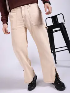 The Indian Garage Co Men Off White Relaxed Fit Stretchable Jeans
