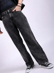 The Indian Garage Co Men Black Relaxed Fit Stretchable Jeans