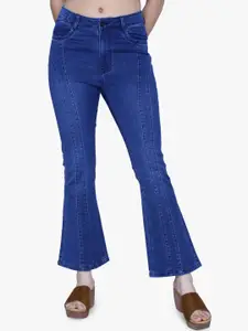FCK-3 Women Bootilicious High-Rise Light Fade Embellished Stretchable Bootcut Jeans