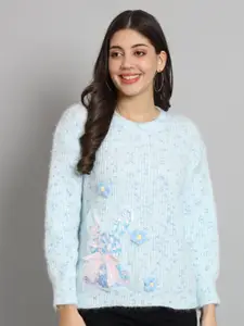 BROOWL Self Design Woollen Pullover Sweater