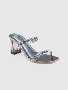 Sole To Soul Two Strap Embellished Party Block Heels