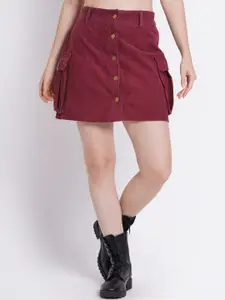 SUMAVI-FASHION Corduroy Organic Cotton A-Line Mini Skirt