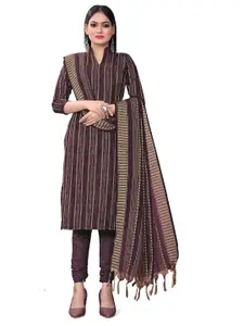 KALINI Geometric Woven Design Unstitched Dress Material