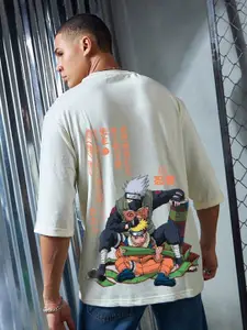 Bewakoof Heavy Duty 1.0 Official Naruto Merchandise Gardenia Sensei Oversized T-shirt