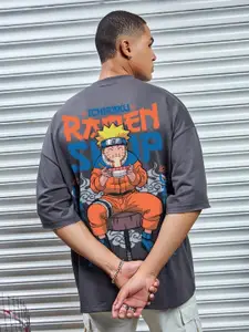 Bewakoof Heavy Duty 1.0 Official Naruto Merchandise Ramen Lover Oversized T-shirt