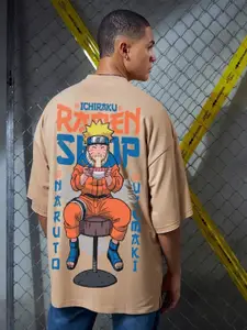 Bewakoof Heavy Duty 1.0 Official Naruto Merchandise Graphic Print Oversized T-shirt