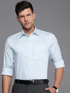 Raymond Slim Fit Geometric Printed Pure Cotton Formal Shirt