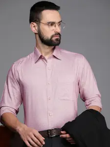 Raymond Pure Cotton Self Design Textured Slim Fit Formal Shirt