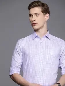 Raymond Slim Fit Gingham Checks Opaque Pure Cotton Formal Shirt