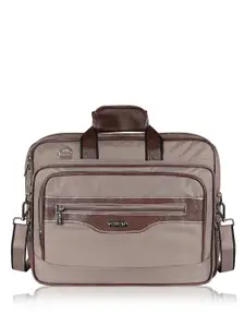 LOREM Men Grey & Brown Laptop Bag