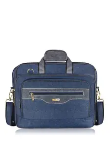 LOREM Men Blue & Grey Laptop Bag