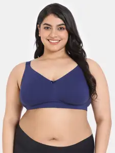 Zivame Blue & Blue Bra Full Coverage Non Padded Minimizer Bra With All Day Comfort