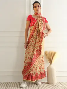 Chhabra 555 Ethnic Motifs Beads and Stones Poly Georgette Saree