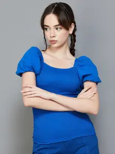 Ginger by Lifestyle Blue Cotton short Top