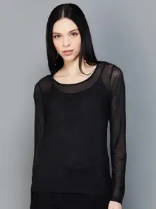 CODE by Lifestyle Black long Top
