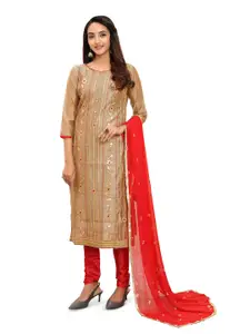 MANVAA Floral Embellished Unstitched Dress Material