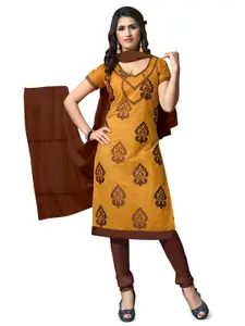 MANVAA Ethnic Motifs Embroidered Unstitched Dress Material