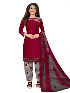 MANVAA Printed Silk Crepe Unstitched Dress Material