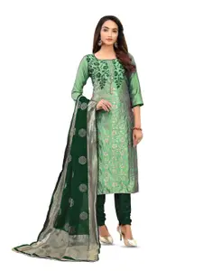 MANVAA Floral Woven Design Unstitched Dress Material