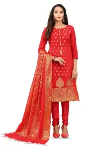 MANVAA Floral Woven Design Unstitched Dress Material