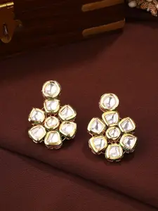 Priyaasi Gold-Plated Kundan Studded Drop Earrings