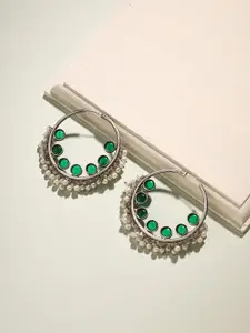 Priyaasi Silver Plated Hoop Earrings