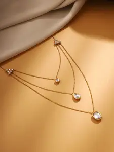 Priyaasi Gold-Plated Kundan-Studded Three Layered Necklace