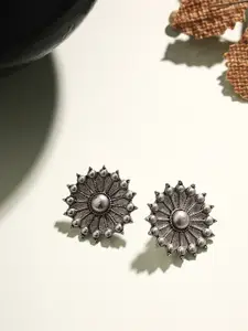 Priyaasi Silver-Plated Floral Studs