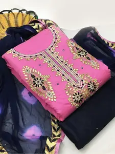 MANVAA Floral Embellished Unstitched Dress Material