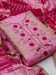 MANVAA Floral Embellished Unstitched Dress Material