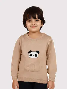 JoE Hazel Boys Panda Printed Acrylic Pullover
