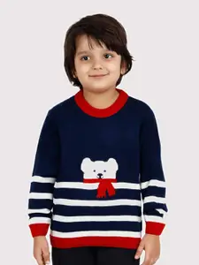 JoE Hazel Boys Graphic Self Design Acrylic Pullover Christmas Sweater