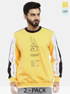 V-Mart Pack Of 2 Typography Printed Pullover