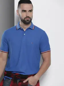 Tommy Hilfiger Men Polo Collar Pure Cotton T-shirt