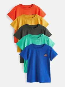 NEXT Boys Pack of 5 Solid Pure Cotton T-shirt