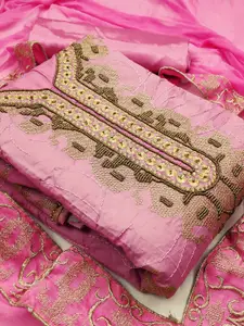 MANVAA Embellished Beads and Stones Unstitched Dress Material