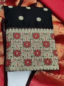 MANVAA Floral Woven Design Zari Banarasi Jacquard Unstitched Dress Material