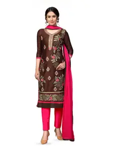 MANVAA Ethnic Motifs Embroidered Unstitched Dress Material