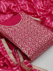 MANVAA Ethnic Motifs Embellished Gotta Patti Unstitched Dress Material