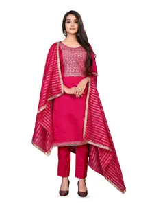 MANVAA Ethnic Motifs Embroidered Gotta Patti Unstitched Dress Material