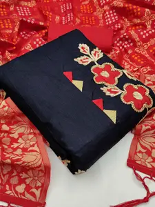 MANVAA Floral Embroidered Unstitched Dress Material