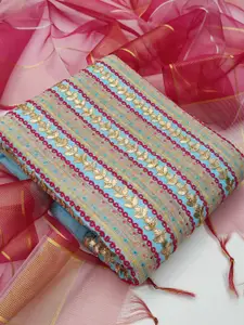 MANVAA Ethnic Motifs Embroidered Thread Work Pure Cotton Unstitched Dress Material