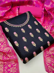 MANVAA Floral Embroidered Unstitched Dress Material