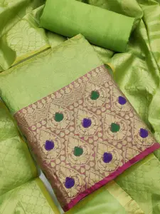 MANVAA Ethnic Motifs Woven Design Zari Unstitched Dress Material