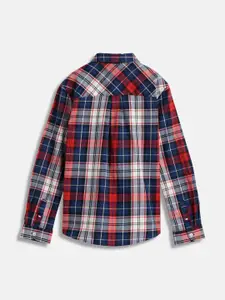 Tommy Hilfiger Boys Tartan Checked Spread Collar Casual Shirt